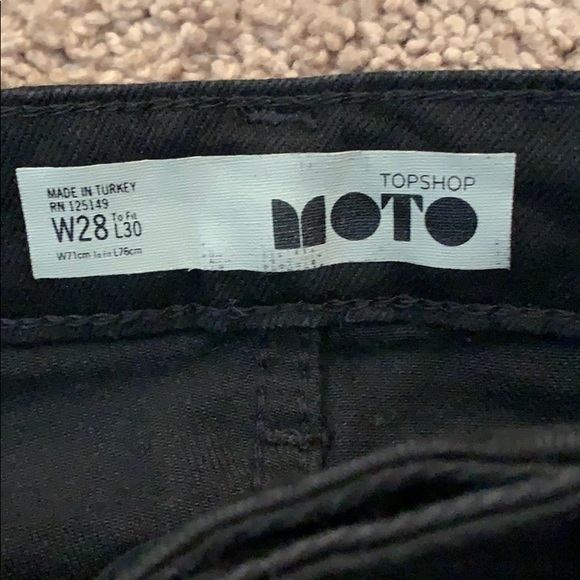 Moto Geo Cutout Black Straight Leg Jeans - Picture 5 of 5